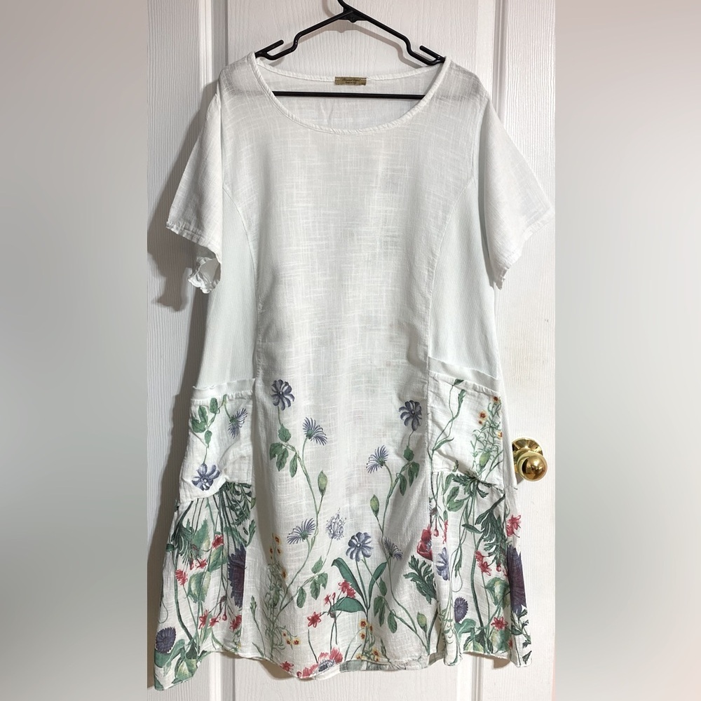 Beyond Capri Sheer Floral Swimsuit Coverup Boho Coastal Beachy Dress One Size